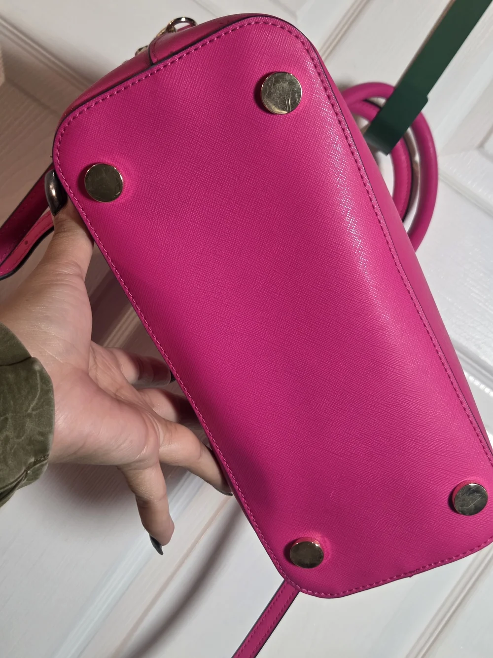 Trina Turk Hot Pink Faux Leather Dome Satchel/Crossbody